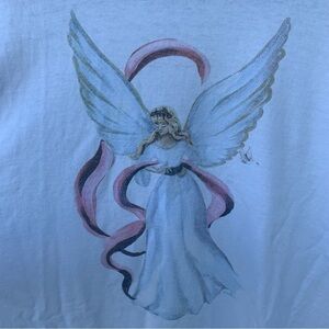 Vintage Tee Shirt Angel Mens Adult Size XXL White 90s Jesus Religion